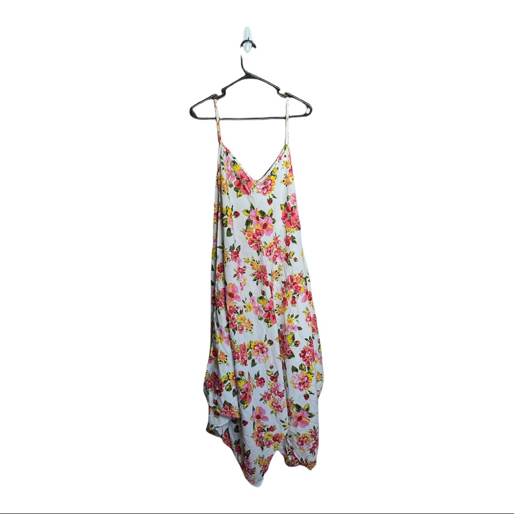 Plus size floral asymmetrical spaghetti strap dress (Lightly Used)
